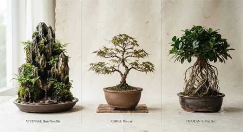 Representación artística de las tradiciones de Vietnam, Corea y Tailandia