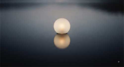 Círculo de luz reflejado en agua oscura simbolizando sabiduría espontánea sin dualidad