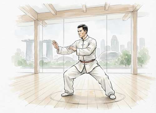 Entrenamiento de artes marciales preciso y disciplinado en Singapur