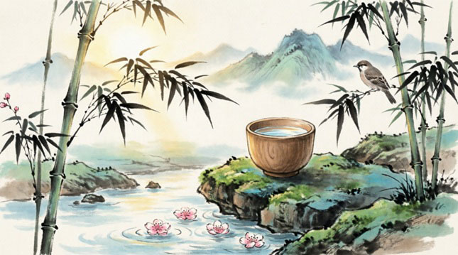 Ilustración de pequeñas joyas como metáfora de momentos de presencia