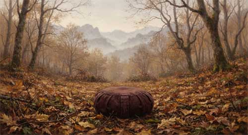 Ambiente sereno de otoño invitando a la meditación