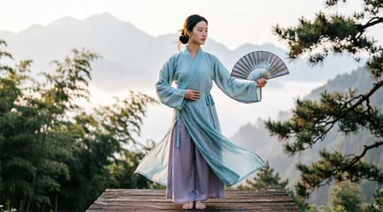 Las hijas del silencio y del trueno Chicas Emei Kung Fu practicando artes marciales