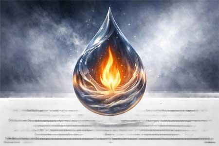 Luz cálida equilibrando fuego y agua