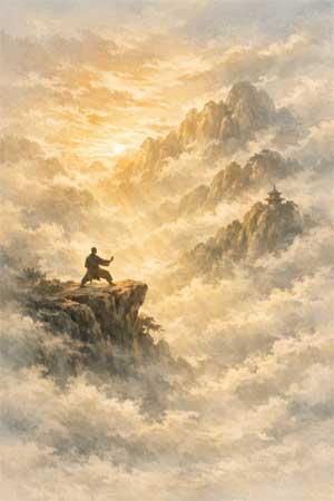 Paisaje brumoso del Monte Emei